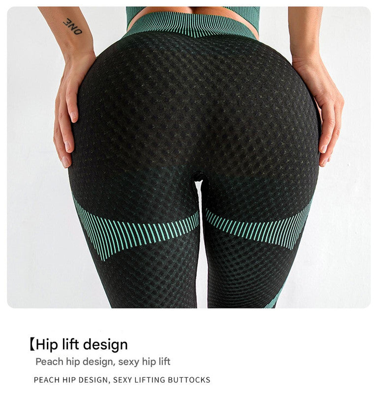 Black+Red High Waist Yoga Set for Women - Sports Bra, Long Sleeve Shirt & Leggings 3-Piece Workout Set Size M
