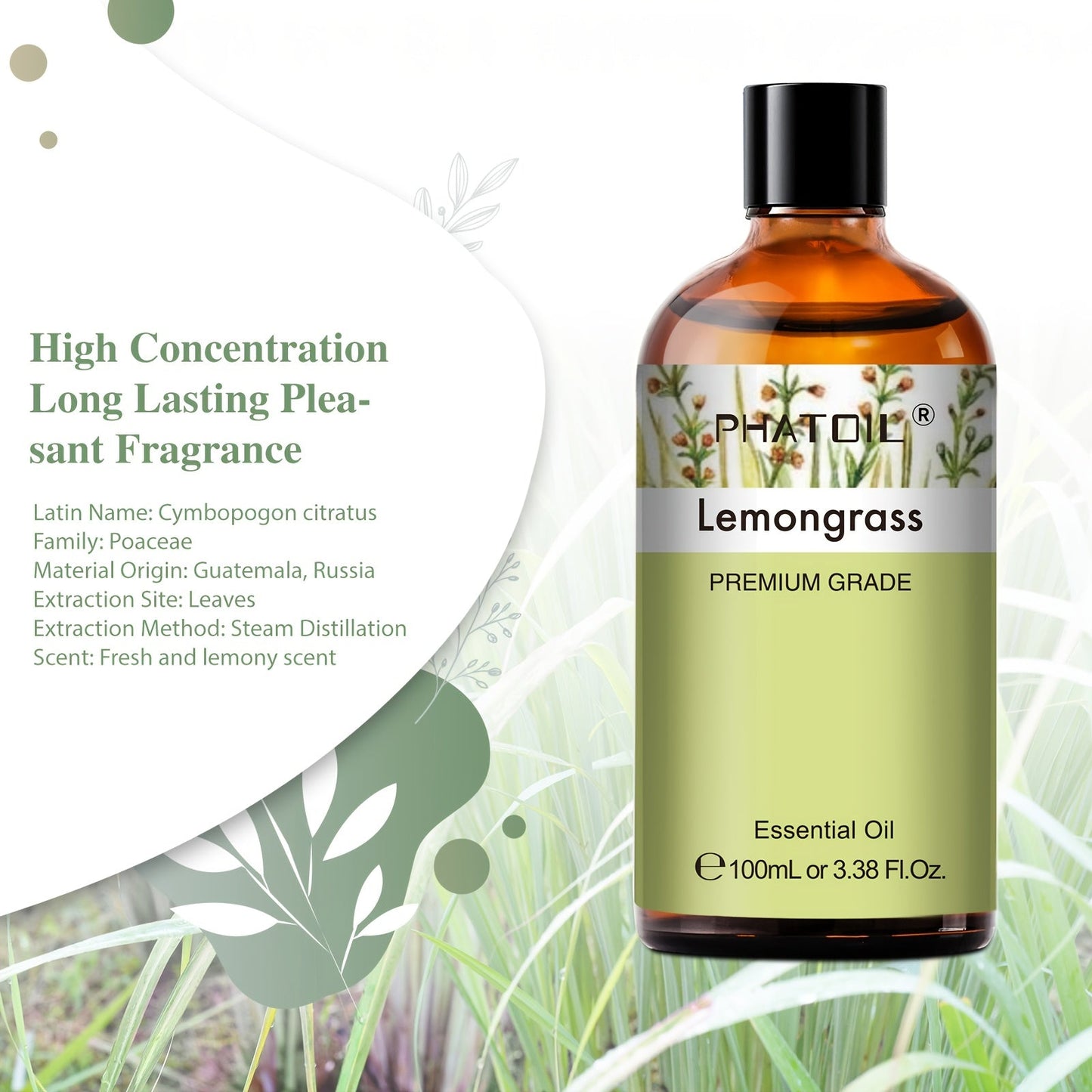 NNETM Lemongrass Essential Oil 100ml for Diffusers & Humidifiers