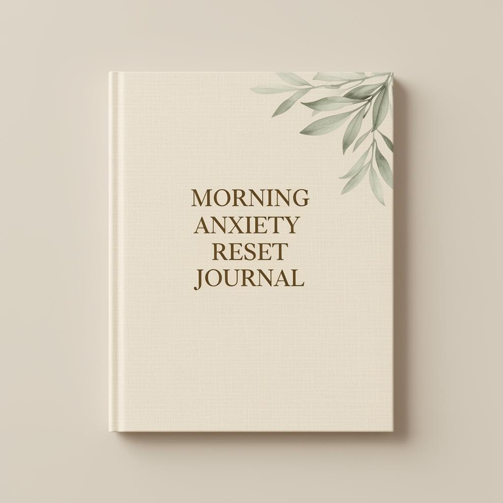 Morning Anxiety Reset Journal cover — a premium printable anxiety relief journal for your mindful morning routine