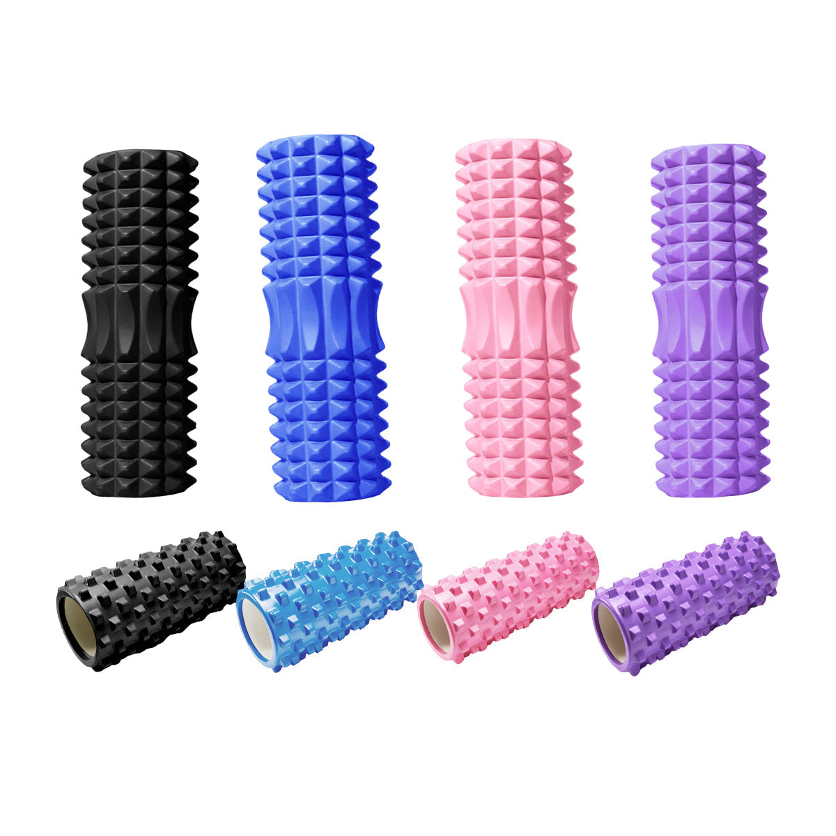 High Density EVA Foam Roller Yoga Massage Stick for Fitness - Crescent Style Blue-45cm
