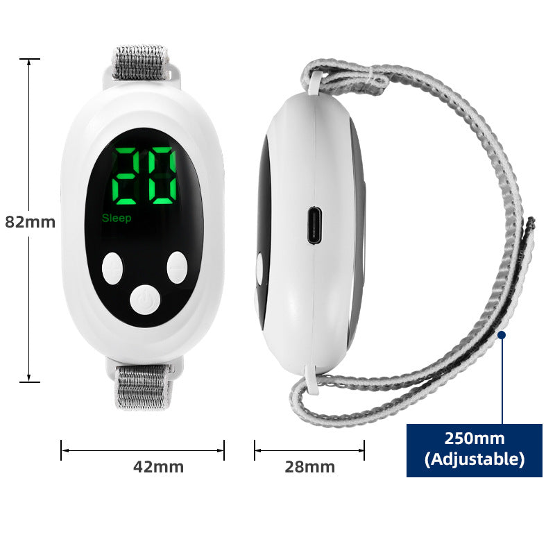 NNEDSZ Green Portable Sleep Aid Device - EMS Pulse Relaxation & Stress Relief Gadget with LED Display, Adjustable Wrist Strap