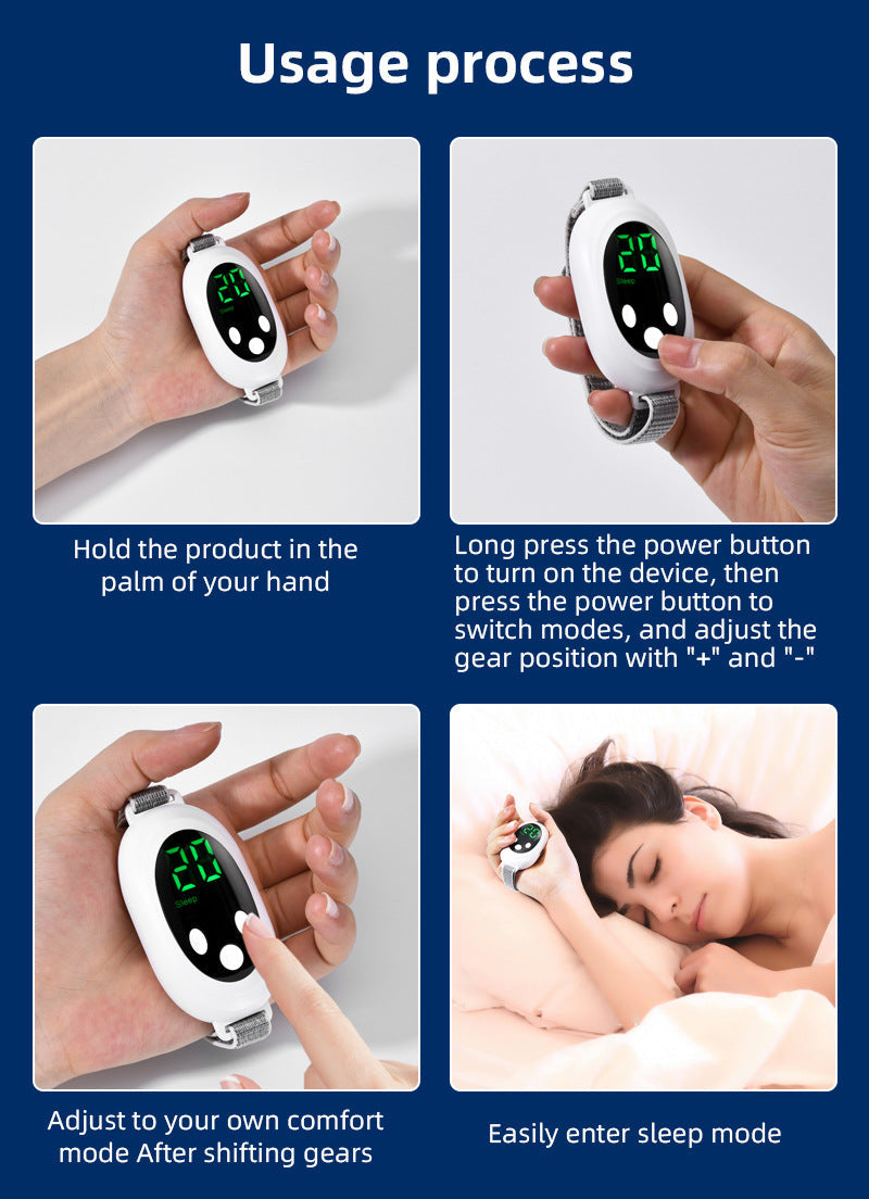 NNEDSZ Green Portable Sleep Aid Device - EMS Pulse Relaxation & Stress Relief Gadget with LED Display, Adjustable Wrist Strap