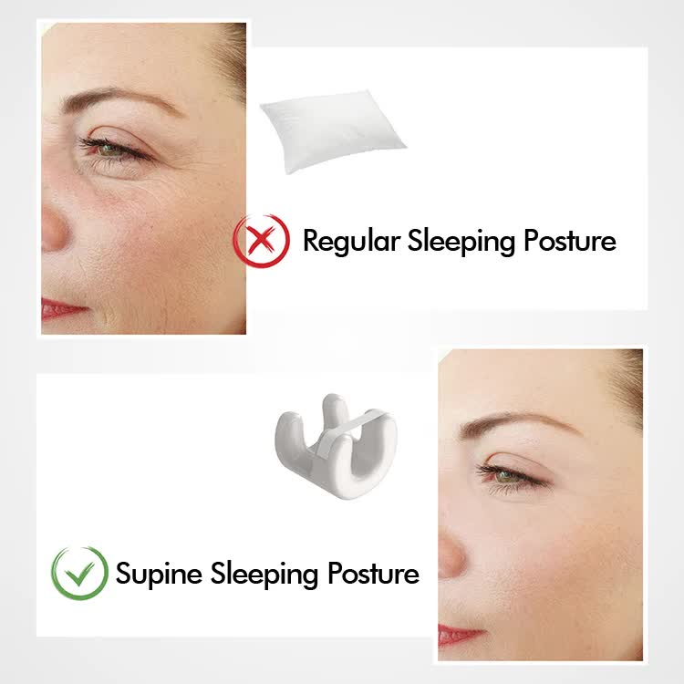 White Beauty Sleep Pillow - Contoured Memory Foam Pillow for Face & Neck Support